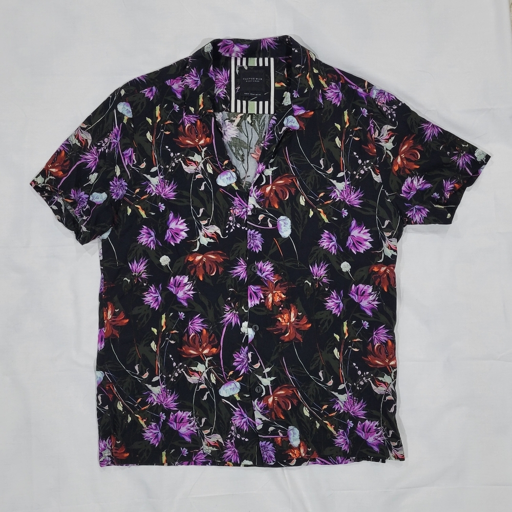 Cactus Man Ricky Singh Short Sleeve Floral button-down shirt